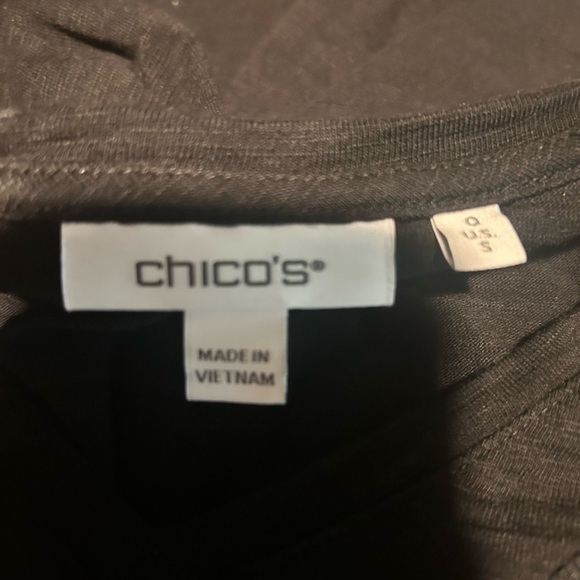 Chico's Black Long Sleeve V-Neck Top - Picture 4 of 5